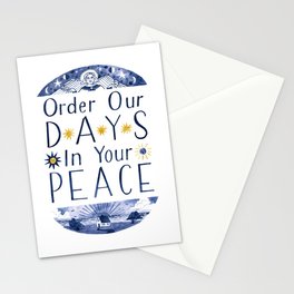 Order Our Days - Blue/Gold Stationery Cards
