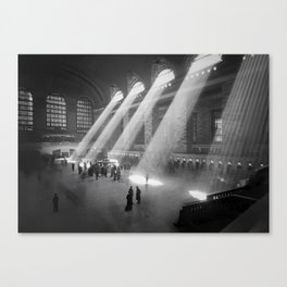 New York Grand Central Train Station Terminal Black and White Photography Print Canvas Print