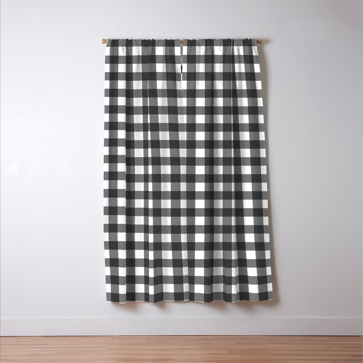 Black And White Gingham Blackout Curtain By Studio8974 Society6