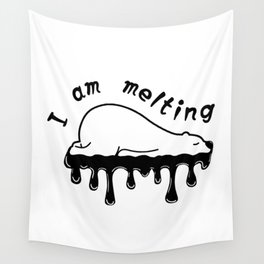 Cute polar bear that is melting hot Wall Tapestry