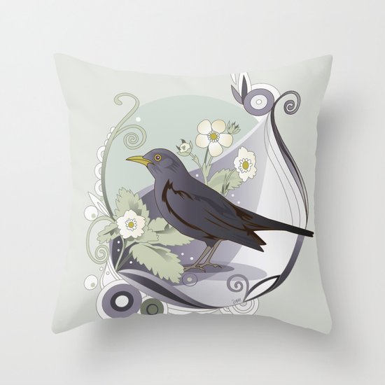 Blackbird Throw Pillow