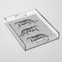 Tigers (Gray and White) Acrylic Tray