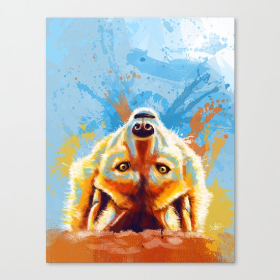 Hey! - Wolf portrait Canvas Print