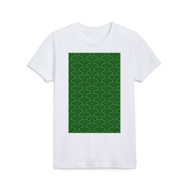 Japanese Waves (Green & Black Pattern) Kids T Shirt