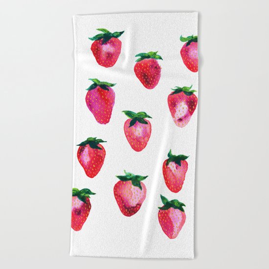Strawberries Beach Towel