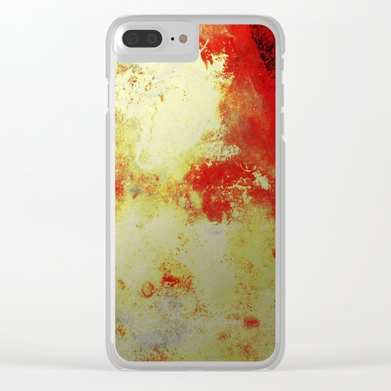 Into The Heat - Black, red, yellow and silver abstract painting Clear iPhone Case