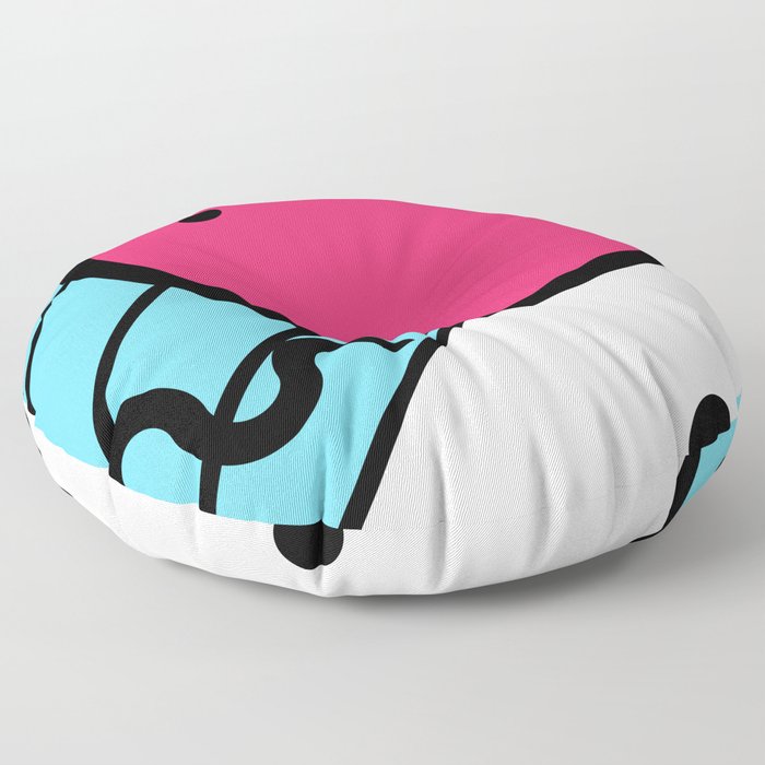 Memphis Design Pink Circle Floor Pillow
