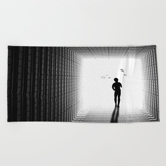 Black and White Beach Towel
