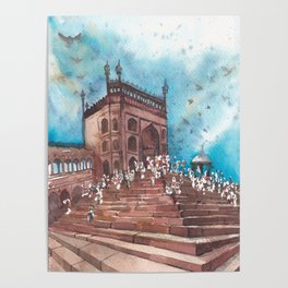 Jama Mosque, Old Delhi Poster