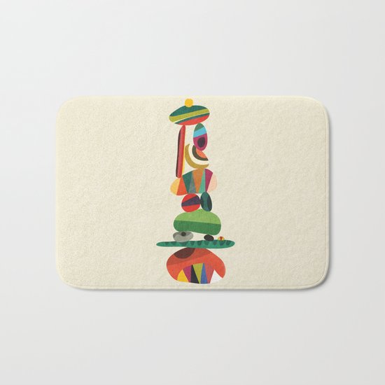Totem - balanced pebbles Bath Mat