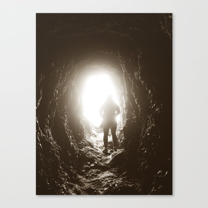 Mystery in the Cave - Sepia Canvas Print