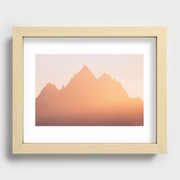 Grand Teton National Park Mountain Sunset Recessed Framed Print