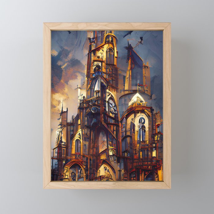 A Dark Gothic Cathedral Framed Mini Art Print