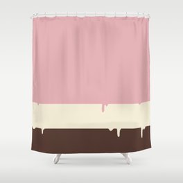 Neapolitan Ice Cream Drip Shower Curtain