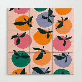 Modern Abstract Orange Pattern Wood Wall Art
