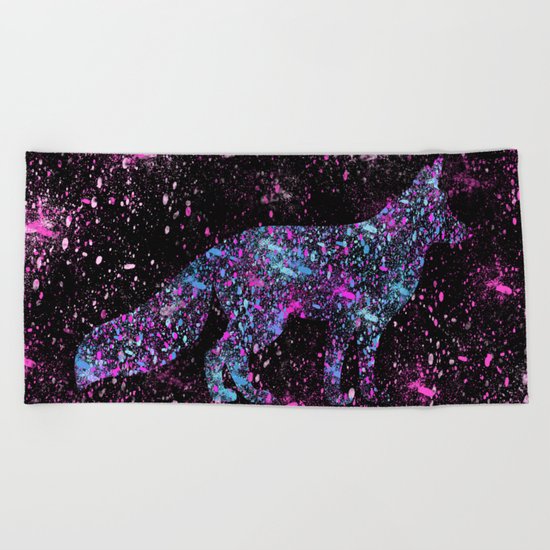 Cosmic Fox Beach Towel