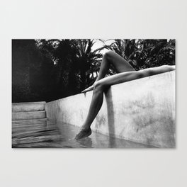 Dip your toes into the water, female form black and white photography - photographs Canvas Print
