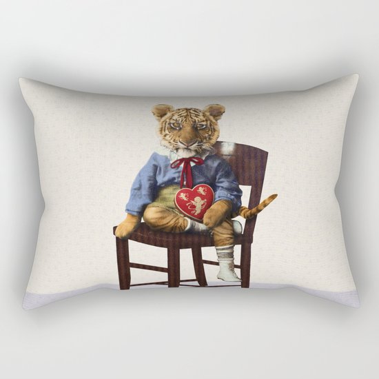 Tiny Tiger Valentine Rectangular Pillow