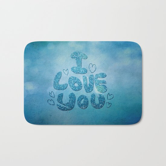 I love you - Sparkling Glitter Bath Mat