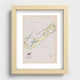 Illustrated map of Bermuda Recessed Framed Print