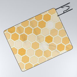 Honeycomb seamless pattern. Bee hive mosaic background of hexagon shapes. Picnic Blanket