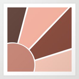 Skin Colours Abstract Sun Art Print