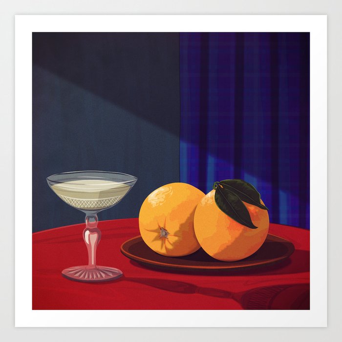 Champagne & Oranges Art Print