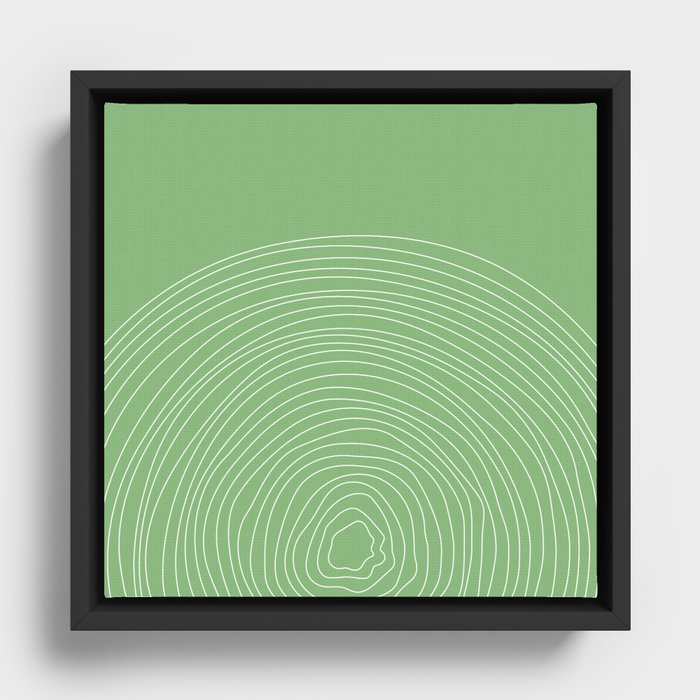 Sage Green Arch Spiral Abstract Framed Canvas