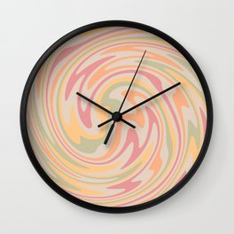 70s Retro Swirl pastel Color Abstract Wall Clock