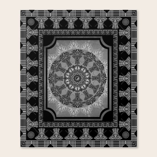 Indian Elephants Yin Yang Mandala Canvas Print