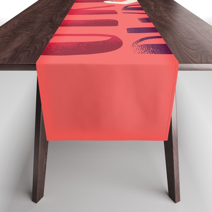 Do It Like A Girl - Coral Typography Table Runner