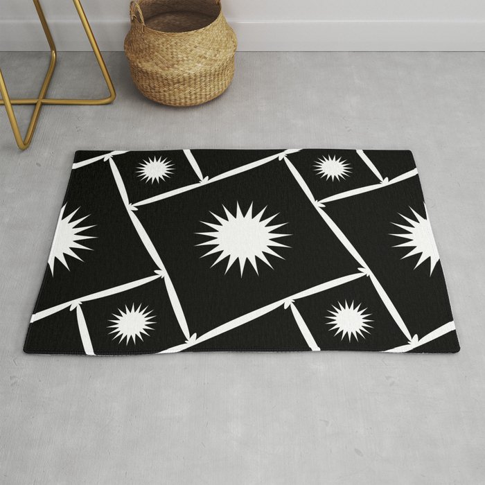 Black and White Sun Rug