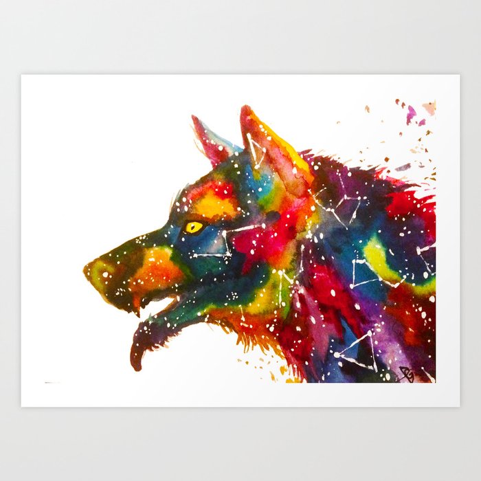 Galaxy Wolf Art Print By Dg Theartist Society6 That's why we create this galaxy wolf square diamond painting pattern which will make you feel inspired and excited about arts, crafts, sewing and your 5d diamond pai… galaxy wolf art print by dg theartist