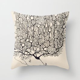 Santiago Ramon y Cajal Neuron Drawing Throw Pillow