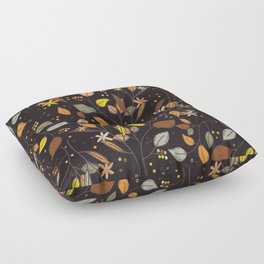 Autumn leaves, berries and flowers - fall themed pattern Floor Pillow