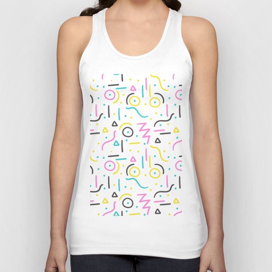 memphis pattern Unisex Tank Top