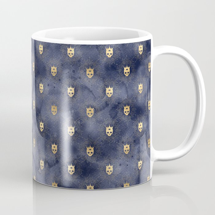 Celestial Skull King Navy Watercolor  Coffee Mug