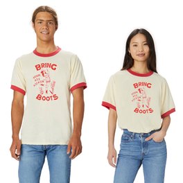 Bring Your Ass Kicking Boots! Cute & Cool Retro Cowgirl Design T Shirt