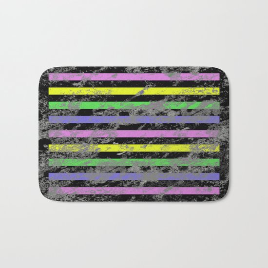 Linear Breakthrough - Abstract, geometric, textured artwork Bath Mat