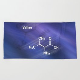 Valine (l-valine, Val, V) amino acid, chemical structure Beach Towel