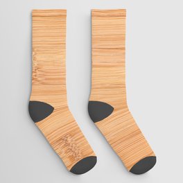 Cool elegant light brown bamboo wood print Socks