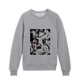 Lilith Vampire Queen with Skull and Filigree design by Jackie Rabbit Kids Crewneck