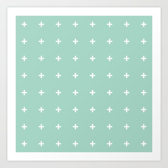 Mint Cross // Mint Plus ///www.pencilmeinstationery.com Art Print