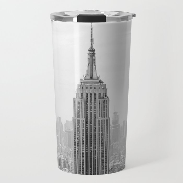 Black and White Empire State Building Manhattan New York Travel Mug