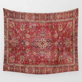 Vintage red geometric carpet Wall Tapestry