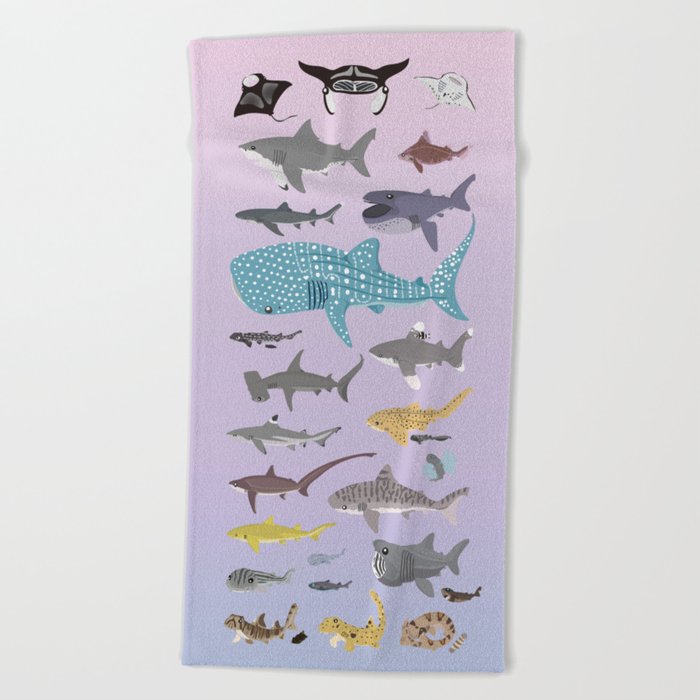 Sharks and more sharks Beach Towel