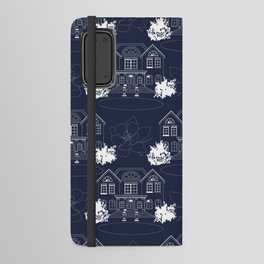Tree pattern with a house in pastel color line art. Android Wallet Case