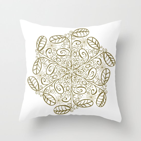 Ornato en sepia Throw Pillow