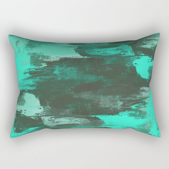 Chill Factor - Abstract cyan blue painting Rectangular Pillow