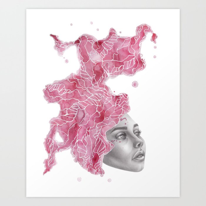 Strange Lady - Pink Art Print